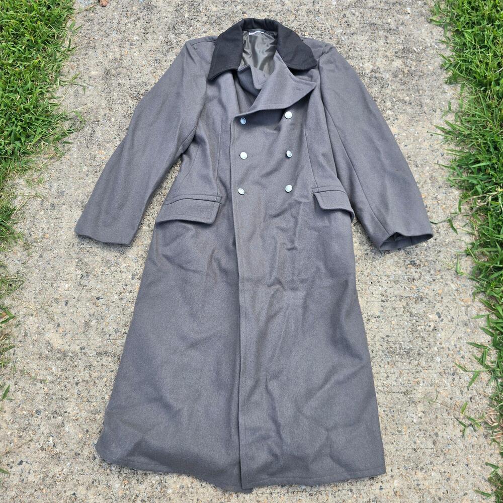 Vintage WWII German Grey Wool Field Overcoat NVA UG48